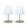 New LUMISKY Lot de 2 lampes coloris beige effet blanc chaud en métal Batimex - Ø 10 x 16 cm