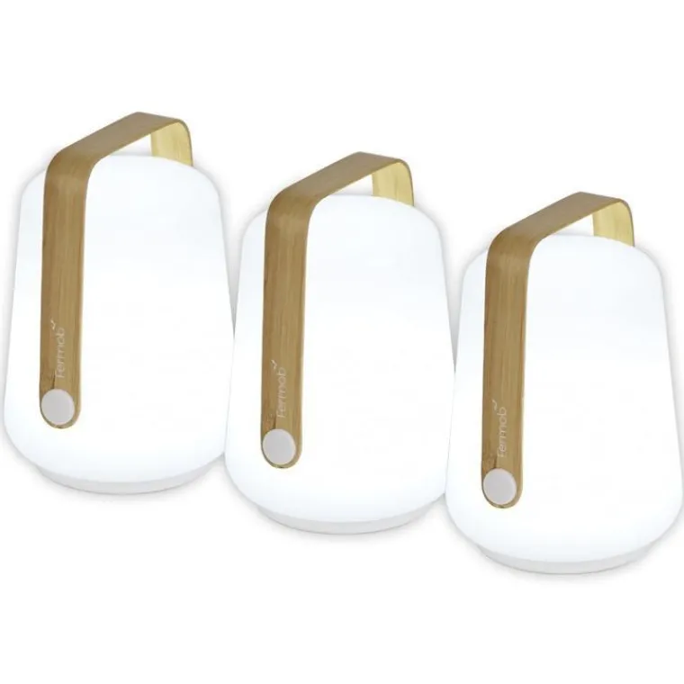 Best FERMOB Lot de 3 lampes coloris blanc en bambou Balad - Ø 10 cm