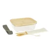 Online PEBBLY Lunch box nomade en verre et bambou 1000 ml avec couverts 20x15x6,5 cm