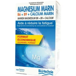 BIOTECHNIE Magnésium marin et vitamine B6 en format de 100 gélules