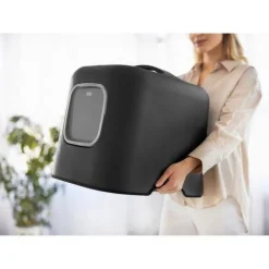 ROTHO Maison de toilette pour chat coloris noir en plastique recyclé Biala - 44,3 x 39,5 x 52 cm