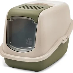 Discount SAVIC Maison de toilette pour chat Nestor Happy Planet coloris vert en plastique - 56 x 39 x 38,5 cm