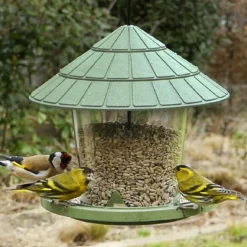 NATURE'S MARKET Mangeoire pour oiseaux en plastique 100 % recyclé coloris vert Natures Market Émilie - 21,7 x 20 cm