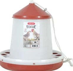 Best ZOLUX Mangeoire silo pour basse-cour en plastique coloris rouge Ma petite ferme - 4 kg