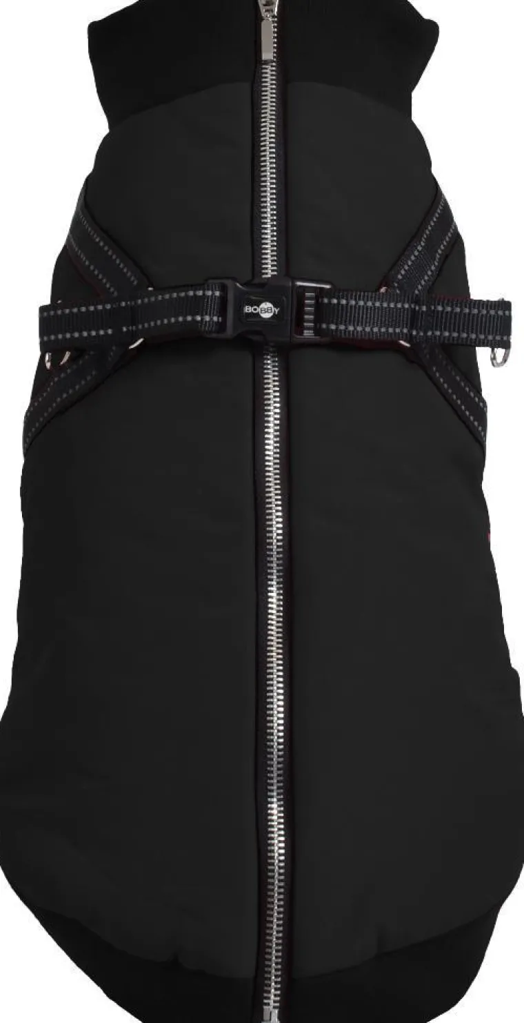 Sale BOBBY Manteau pour chien coloris noir avec harnais intégré Easy - Taille 38M