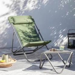 Best LAFUMA MOBILIER Maxi Transat BeComfort® tube titane olive - 62 x 83 x 94 cm