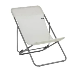 Best LAFUMA MOBILIER Maxi transat en acier et toile Batyline beige Lafuma Seigle II - 62 x 125 cm