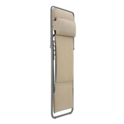 LAFUMA MOBILIER Maxi transat en tube titane et toile moka Lafuma BeComfort - 62 x 83 x 94 cm