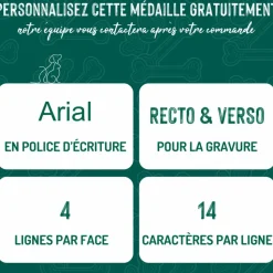 Best MYFAMILY Médaille basic grand cœur pour chien en laiton argenté