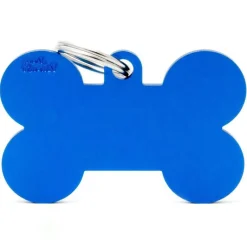 Hot MYFAMILY Médaille basic os XL pour chien en aluminium bleu