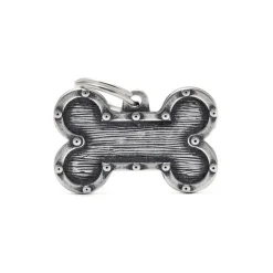 Outlet MYFAMILY Médaille bronx grand os pour chien décoration rivets en métal
