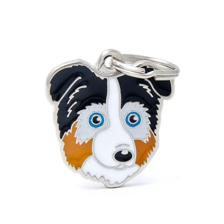 Clearance MYFAMILY Médaille colors pour berger australien en métal