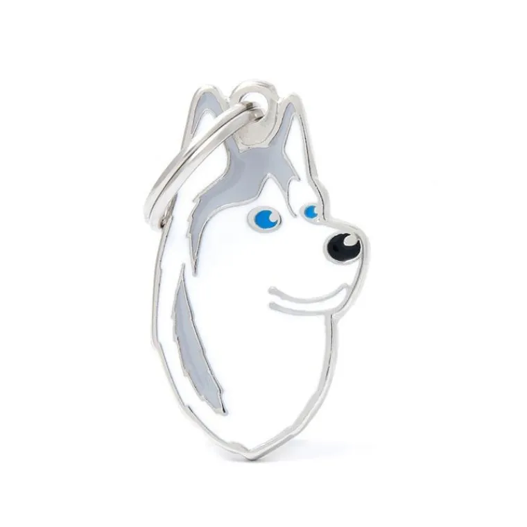 Sale MYFAMILY Médaille colors pour husky en métal