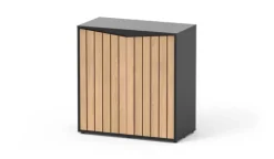 Online AQUATLANTIS Meuble d'aquarium lame coloris bois noir 2 portes Prestige 80 - 80 x 35 x 83 cm