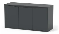 Outlet AQUATLANTIS Meuble pour aquarium en bois coloris gris 3 portes Volga 450 - 80 x 52,5 x 152,5 cm