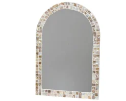 Clearance KAEMINGK Miroir en verre et capiz blanc - 34,5 x 50 cm