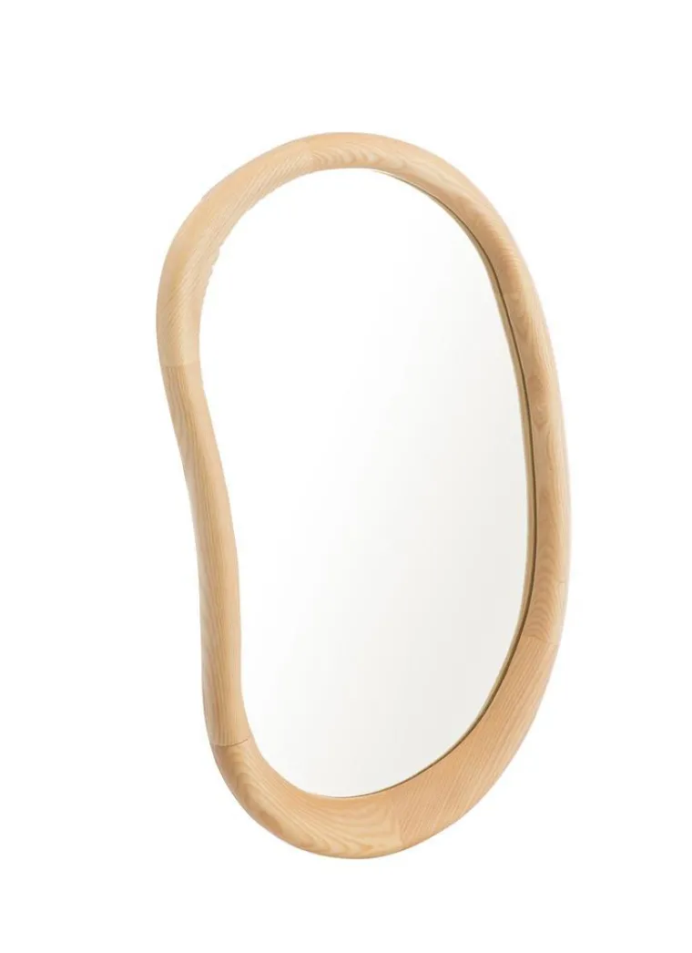 Sale Miroir goutte coloris marron cadre bois de frêne - 59,5 x 35 x 2,7 cm