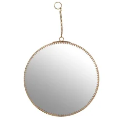 Best CADES DESIGN Miroir rond en métal or à suspendre Perla - Ø 20 cm