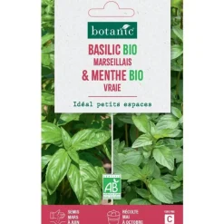 Discount BOTANIC® Mélange de graines basilic marseillais bio et de menthe vraie bio - graines à semer