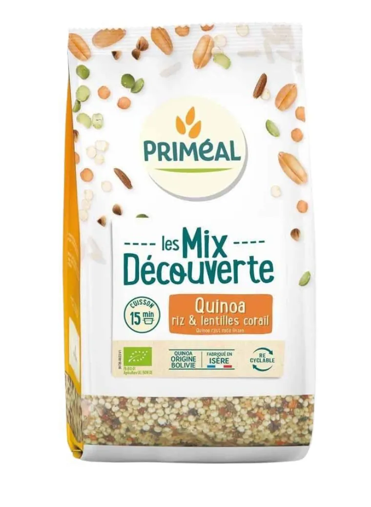 Sale PRIMÉAL Mélange gourmand quinoa, riz, lentilles corail bio Primeal - 400 g