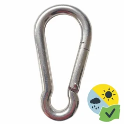 Clearance GARD & ROCK Mousqueton pour hamac, voile d'ombrage ou cordage Ø8mm coloris gris en inox Gard&Rock - 8x4x0.8cm