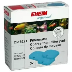 Outlet BLUE CORAL Mousse filtrante bleue pour aquarium, série Expérience et Professionnel 150/250, marque EHEIM - lot de 3 pièces