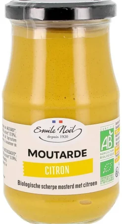 Sale EMILE NOËL Moutarde forte au citron bio en pot de 200 g