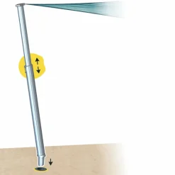 Online GARD & ROCK Mât pour voile d'ombrage téléscopique coloris gris en aluminium Gard&Rock - Ø 10 cm