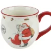 Hot KAEMINGK Mug blanc et rouge en céramique motif Père et Mère Noël - Ø 13 x 9,5 cm