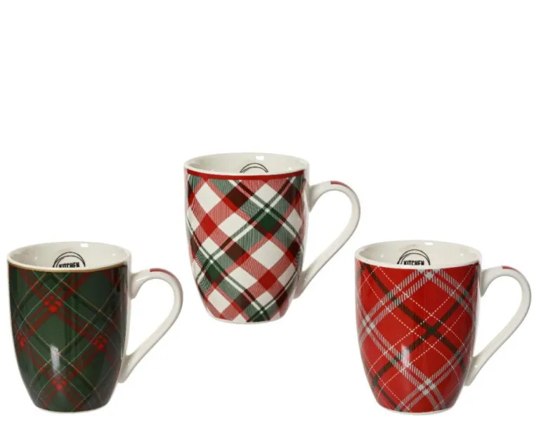 Discount KAEMINGK Mug en porcelaine colorée à motifs écossais - Ø 8 x H 10 cm