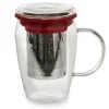 Sale BASTIDE DIFFUSION Mug infuseur en verre tisanière rouge 43 cl