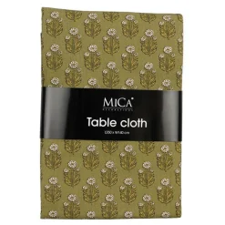 Online EDELMAN Nappe en coton recyclé vert à motif Darell - 250 x 140 cm