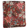 Hot SAFECO Nappe rouge en PE/coton à motifs roses, blancs et verts Poinsettia - 150 x 150 cm