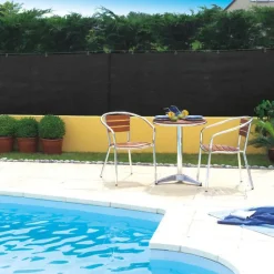 New NORTENE Natte brise vue Totaltex noir en polyéthylène 10 m x 150 cm