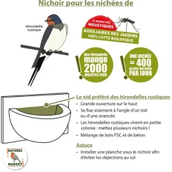 Outlet NATURES MARKET Nichoir meridia pour hirondelles en bois 20 x 11 x 12 cm