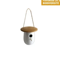 Sale HAMIFORM Nichoir thyni en bois et céramique blanc Ø 18 x H 13,8 cm