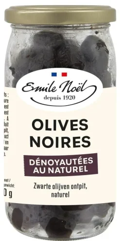New EMILE NOËL Olives noires dénoyautées en bocal de 190 g