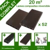 Clearance GREEN OUTSIDE Pack complet terrasse composite chocolat 20 m2