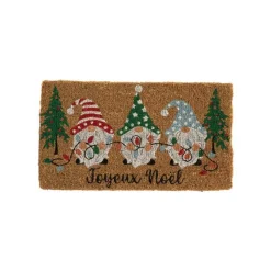 Clearance Paillasson en fibre de coco motif Gnomes Joyeux Noël - 72 x 40 cm