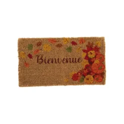 Hot Paillasson en fibre de coco motif citrouilles message Bienvenue - 72 x 40 cm