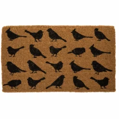 Sale Paillasson oiseaux en ligne coloris noir en coton - 40 x 72 cm