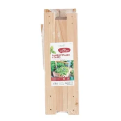 Outlet BOTANIC® Panier potager 4 cases avec anse et feutre géotextile - 52 x 52 x 16 cm