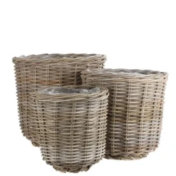 EDELMAN Panier rond haut en osier gris Marcia - Ø 43 x H 40 cm