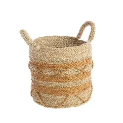 Discount Panière losanges coloris marron en jacinthe d'eau - Ø 44 cm