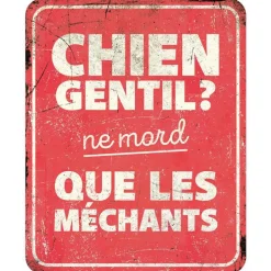 New D&D HOME Panneau d'avertissement général coloris rouge en métal galvanisé - 25 x 20 x 0,3 cm