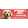 Best D&D HOME Panneau d'avertissement golden retriever coloris rouge en métal galvanisé - 40 x 13 x 0,3 cm