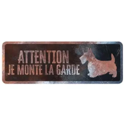 Discount D&D HOME Panneau d'avertissement terrier coloris noir en métal galvanisé - 40 x 13 X 0,3 cm