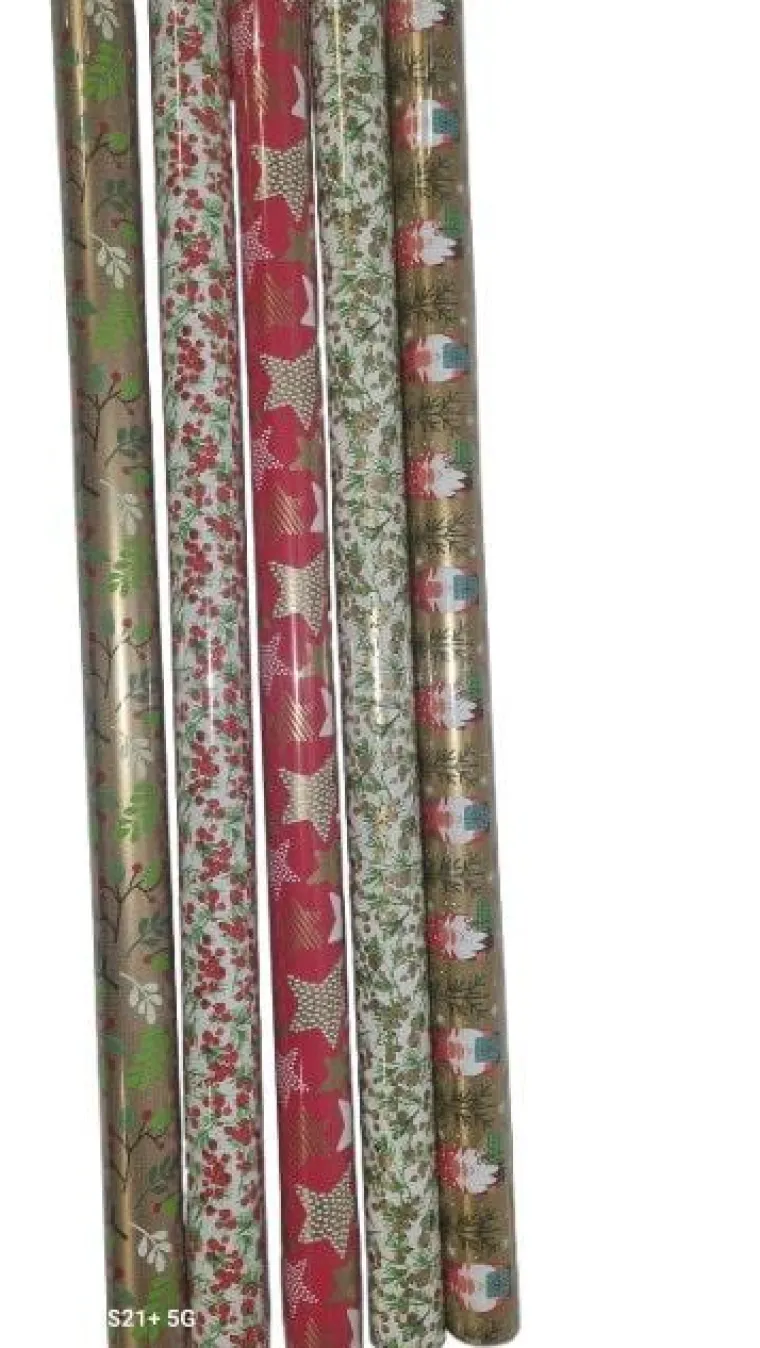 Discount Papier cadeau multicolore traditionnel en rouleau - 70 cm x 2 m