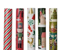 Online KAEMINGK Papier cadeau traditionnel motif Noël en rouleau - 200 x 70 cm