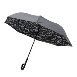 New INSTANT NATURE Parapluie paris gris en acier et polyester